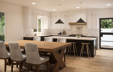 Modern kitchen design black and white