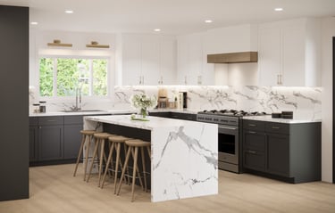 Modern Kitchen design white and black cabinets