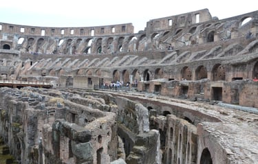 Inside the Coliseum in Rome, Italy