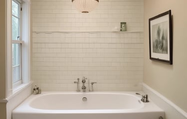 A curved facade covered in white latticework