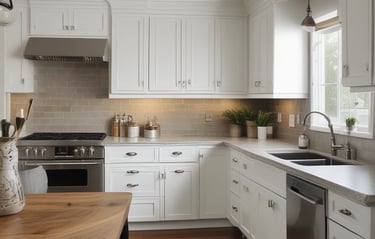 A curved facade covered in white latticework