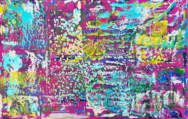 Acrylic painting Acrylbild Acryl Bild Gemälde abstrakt pink türkis Blue