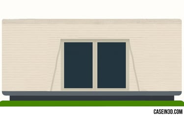 Illustrazione della prima casa stampata in 3D in Lussemburgo, situata a Niederanven: 