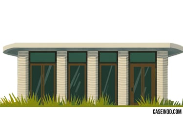 The image refers to Guatemala, where the first 3D‑printed meeting room in the country was created.