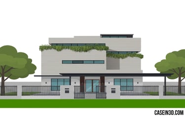 QR3D illustration of the first modern house of its kind in Singapore