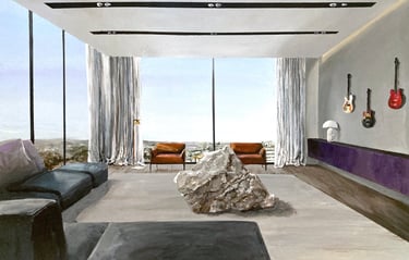 Room in a rock star's apartment