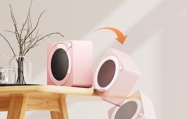 a table with a vase and a vase with a plant in it