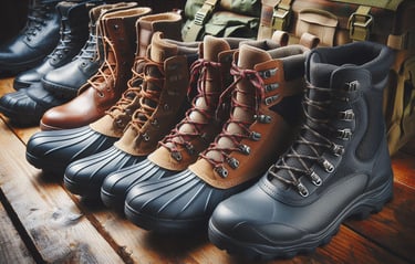 hiking boots with rubber toes
