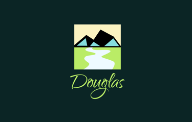 Nature or Natural looking logo made up of a fish, mountain and water