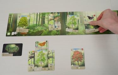 Ranka deda kortą ant žaidimo lentos