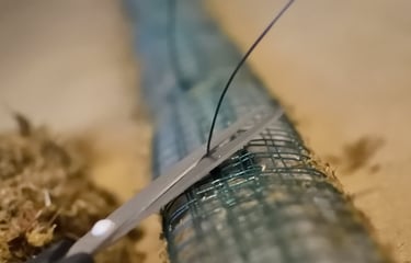 How to cut the cable ties to neaten the finished pole