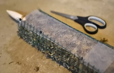 Self watering moss pole with the acetate sheets added to the moss