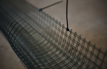 Folding the chicken wire and securing with cable ties