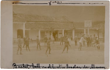 Early Los Angeles Real Photo Postcard of Children playing Basketball before 1910