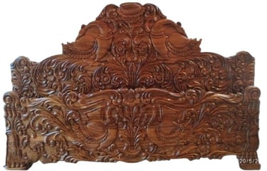 Double Seater Teak Bed β Elegant Indian Wooden Sofa