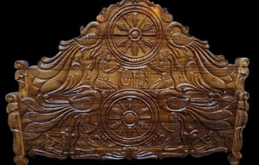 Royal Handcrafted Teak Bed from India – Export Quality