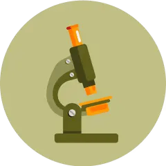 Microscope icon representing certified lab-tested product quality.