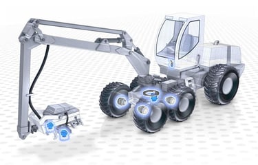 Poclain Hydraulics transmisijų komponentai