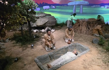Diorama showing Bronze Age life