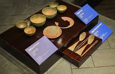 Bronze dishes spoons and chopsticks from the tomb of King Muryeong