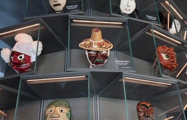 Ceremonial mask display