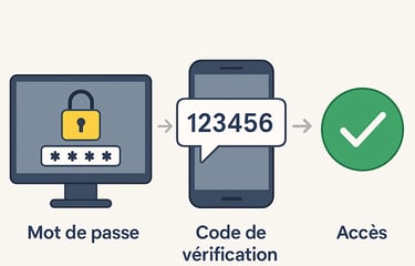 Quebec Test - Illustration explicative de la double authentification avec mot de passe et code