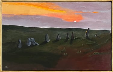 Scorhill Stones, Dartmoor Sunset.