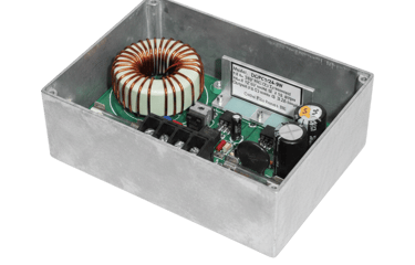 Watertight DC-DC converter. Out put is adjustable , on board current limit is fixed