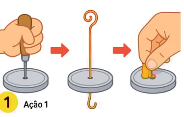 drilling a hole in the lid, inserting copper