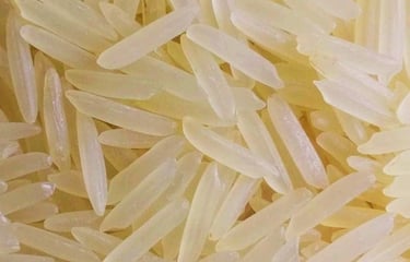 Premium 1121 basmati Sella rice, golden parboiled grains, perfect for biryani