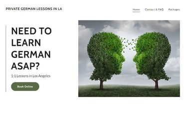 Screenshot - Webdesign for service 'Private German Lessons in LA'