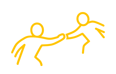icon one person helping someone needing help - we help our customers whenever we can