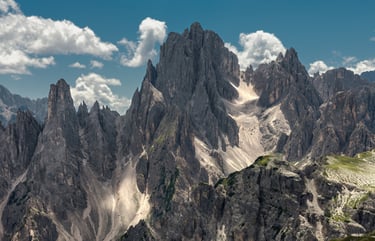 Cima Cadin et ses couloirs illuminés