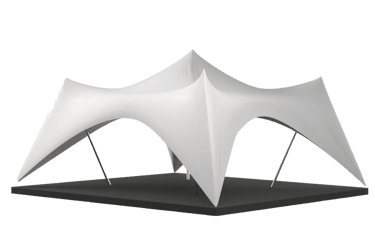 Crown palapinė 72 kv. m, 8,5 x 8,5 m