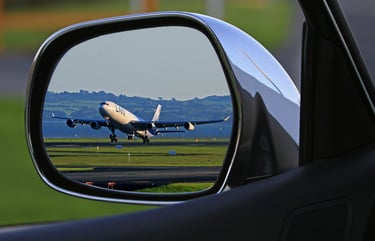 plane on rear mirror
