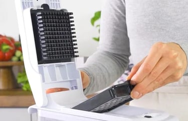 a person opening vegetable chopper