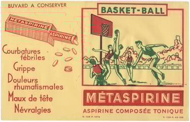1950s Basketball Ink Blotter from France