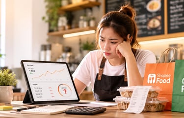Vì sao gian hàng có đơn đều mà vẫn không có lời trên GrabFood và ShopeeFood