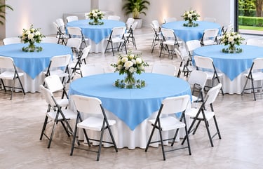 MESA REDONDA SILLA BLANCA