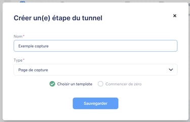 Création d'une page de capture
