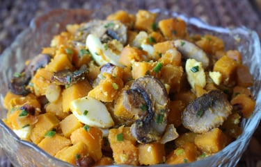 Kabocha Squash Egg Salad with Mushrooms