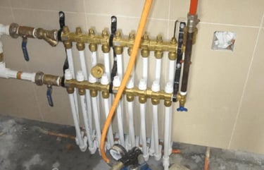 Hydronic capillary tube mats radiant floor heating manifold system