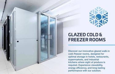 a freezer Room with Glass sling doors