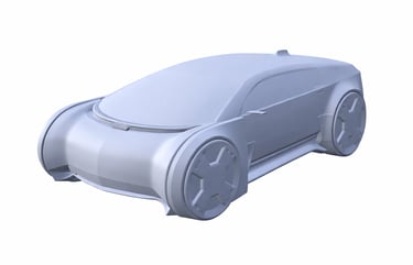 IA da GM transformando rascunho em modelo 3D de carro futurista no design automotivo