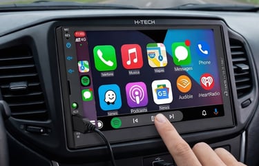 multimidia carro com carplay android auto instalada painel carro usado tela touch bluetooth