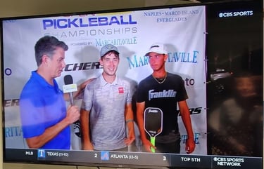 Dylan Frazier and JW Johnson being interviewed on CBS Sports