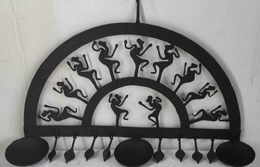 "Handcrafted iron hanging oil lamp with classic ring design-home decor-For global distribution"