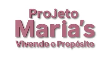 Logotipo do Projeto Maria’s - Vivendo o Propósito’ em rosa sobre fundo branco