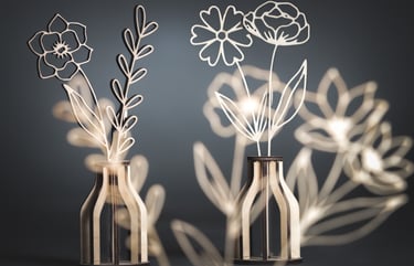 Bouquet de fleurs en bois. Décoration en bois. Fleurs à offrir en bois