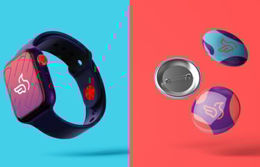 a smart watch with a button on the wrist